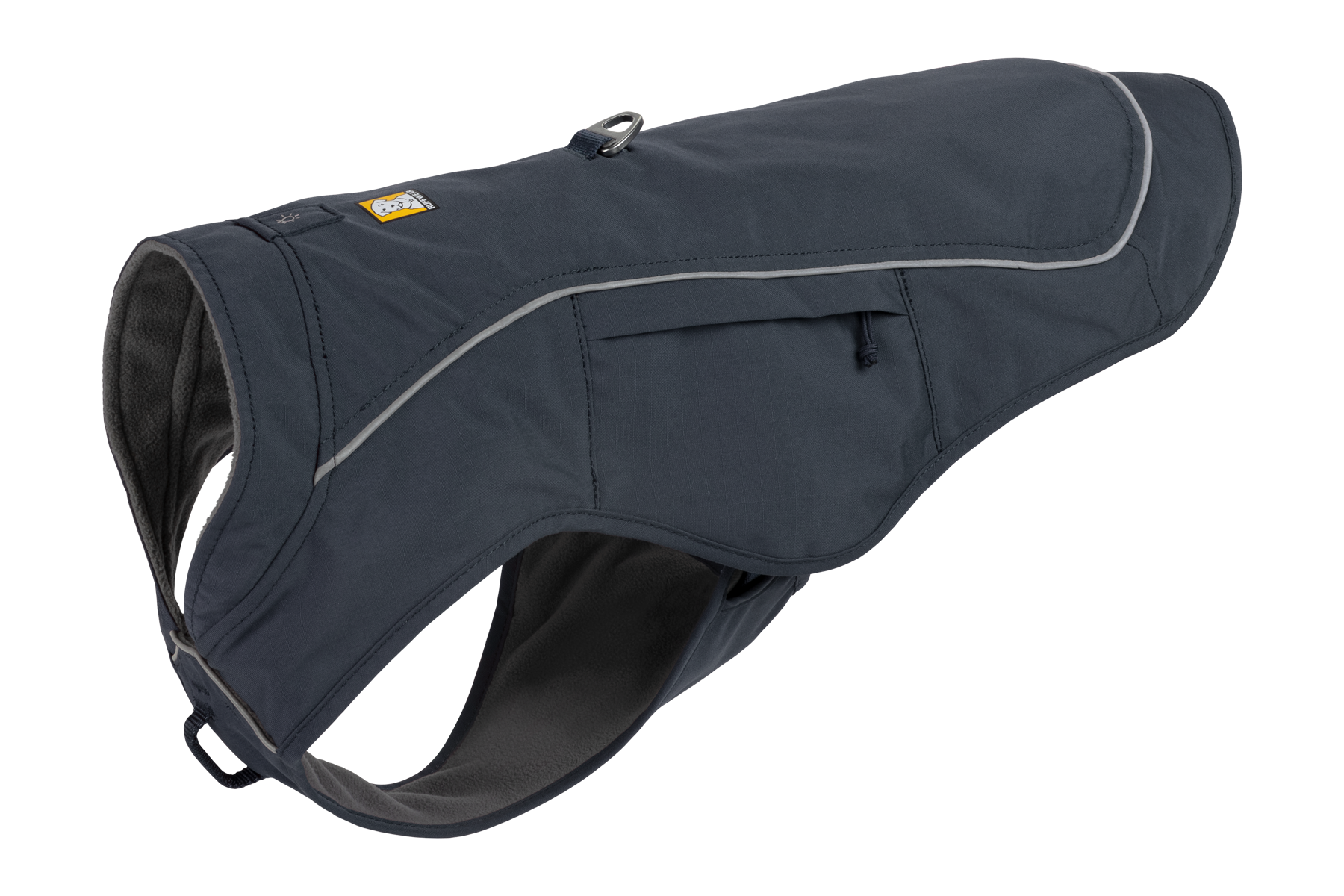 dog jacket with harness in Basalt Gray